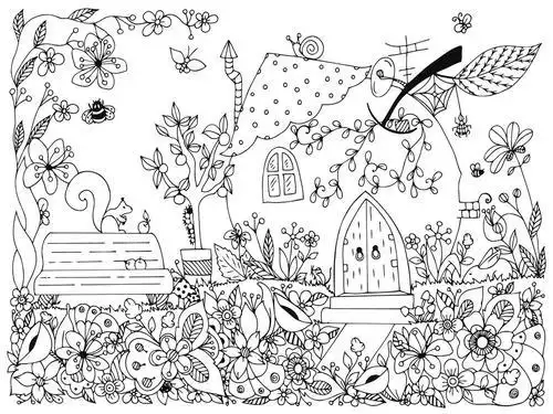 花园里面的花的简笔画