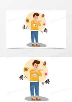 手绘卡通挠痒的男孩插画免抠元素