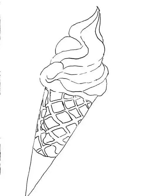 钢笔淡彩 冰淇淋