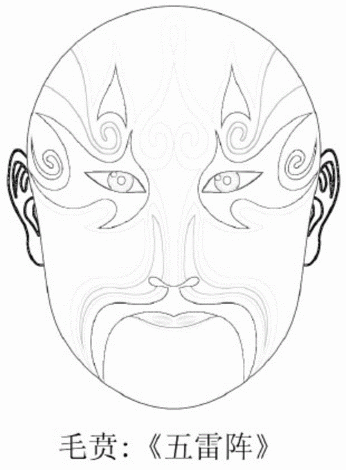 京剧空白脸谱涂色线稿(三)可打印涂色.pdf 51页
