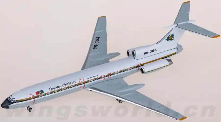 guyana airways tupolev tu-154m 8r-gga phoenix 1:400 -飞机模型