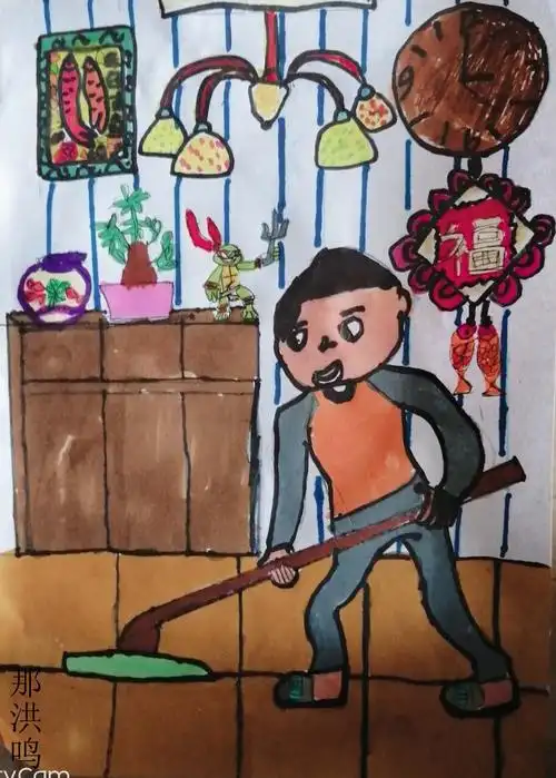 《我帮妈妈来拖地》