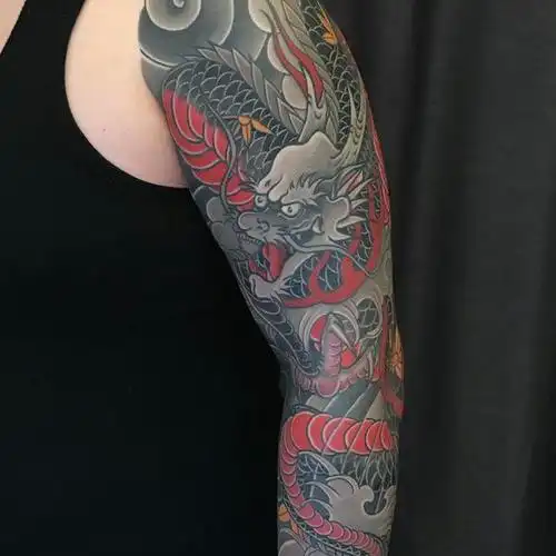 老传统龙近期老传统作品,来自_纹身吧社区 - 纹身大咖