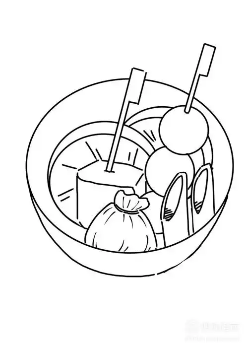 卡通简笔画关东煮怎么画优质