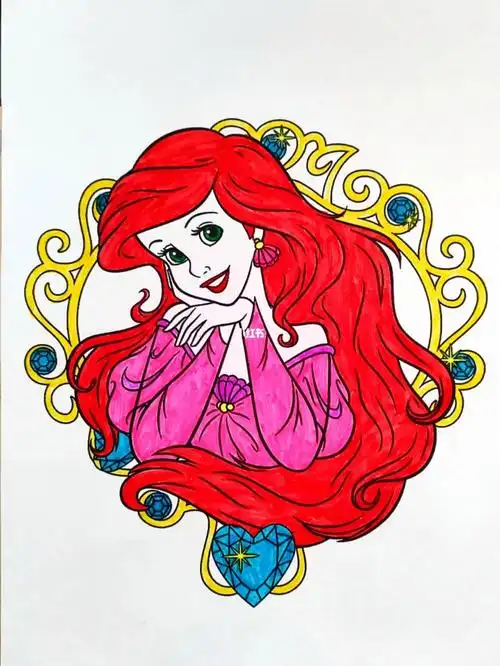 美人鱼  #爱丽儿  #涂色  #儿童画