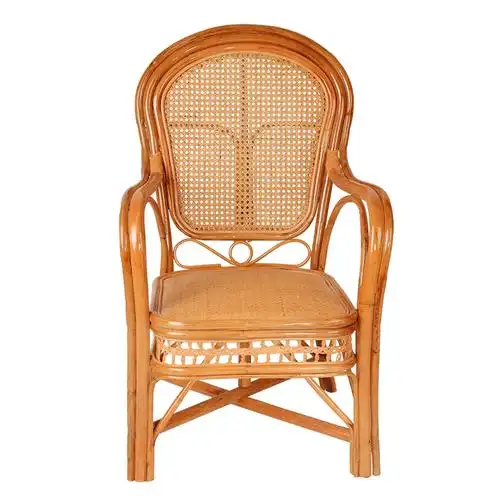 真藤椅子休闲藤椅办公椅靠背椅茶楼椅户外阳台藤编藤椅三件套单件