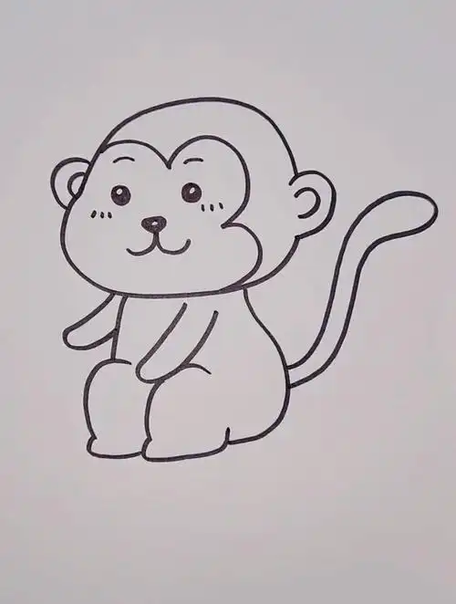 白豆-小猴子简笔画