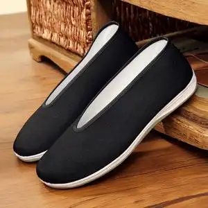 特大码老北京布鞋男士圆口老头鞋爸爸黑布鞋防滑软底透气46/47/48