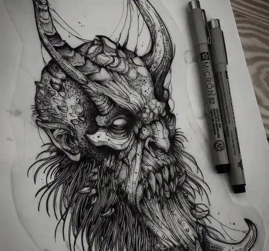 暗黑系纹身手稿分享