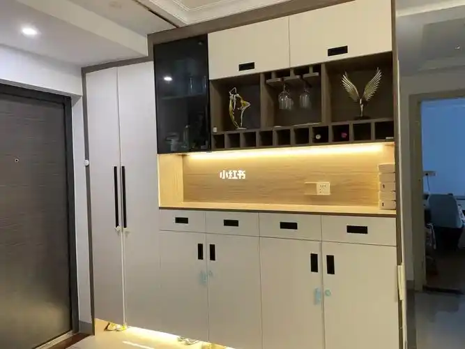 酒柜77鞋柜效果图和完工图对比翻车了吗