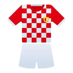 手绘足球克罗地亚队球衣球服卡通