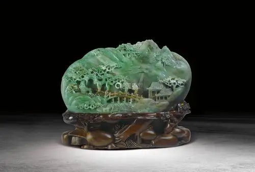 翠玉山水纹摆件