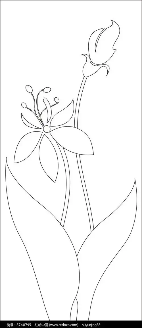 简约典雅花朵雕刻图案