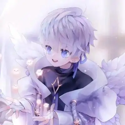 二次元 情头 银发 蓝瞳 天使 翅膀 梦幻 可爱 唯美