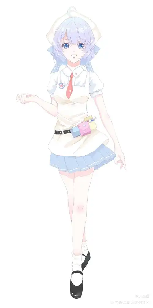 普通学生包包_画包包画包包平涂白袜短裙学生制服短发贝雷帽求点评蓝