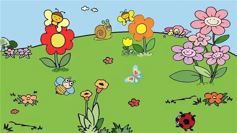 小孩子的春天风景花园卡通简笔画9张春天的超简单的花园风景简笔画