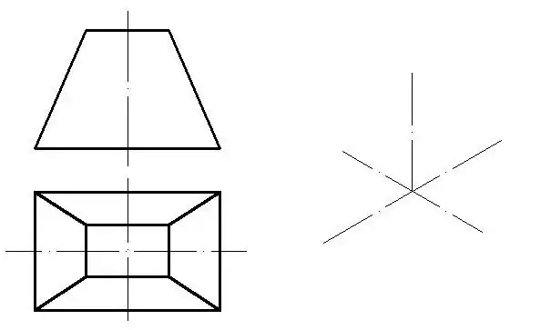 根据四棱台的两个视图用坐标法画出其正等轴测图采用简化变形系数