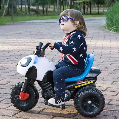 快乐牌儿童电动车三轮摩托车小孩宝宝电瓶车可坐可骑可充电玩具车-酷e