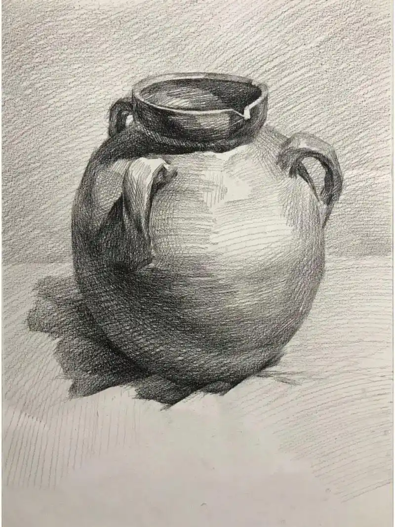 步骤分解,详细版 罐子作画思路分解,素描静物步骤图