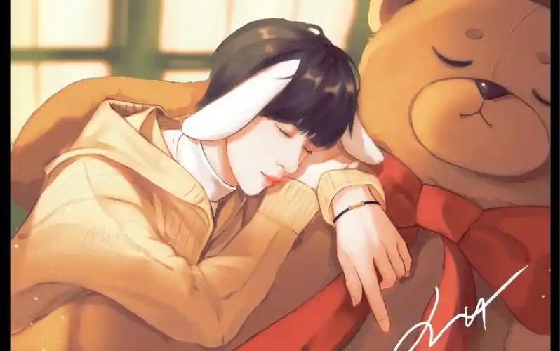 贺峻霖兔兔惬意的午后