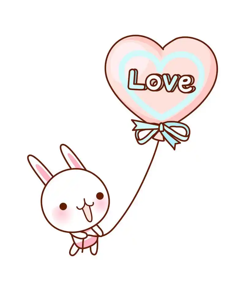 兔控股气球,矢量,兔子拿着白色的背景上的气球