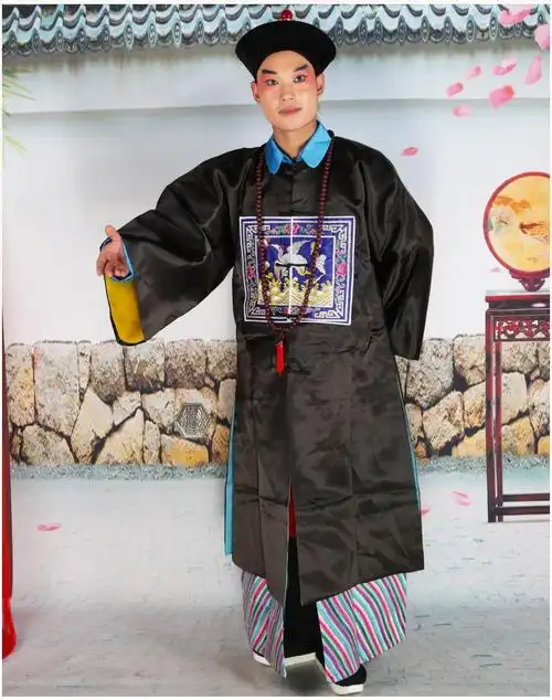 清朝官服中山装僵尸服演出古代戏剧清朝官衣戏装古装刘墉和珅cos僵尸