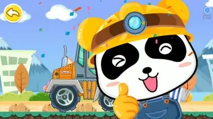 橘子泡泡玩游戏 , 宝宝巴士挖掘机修复路面游戏