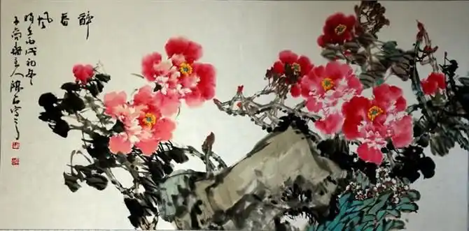 国画==牡丹百图【8】(写意牡丹横幅 8)