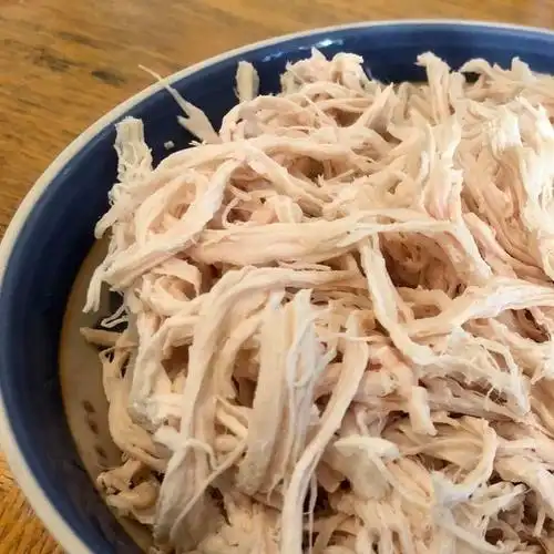 一只生煎大肉包做的水煮也粉嫩不干柴的鸡胸肉附万能蘸水