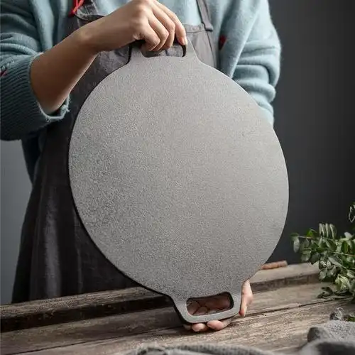 加厚铸铁山东杂粮煎饼鏊子煎饼锅家用无涂层平底锅煎饼果子工具34cm