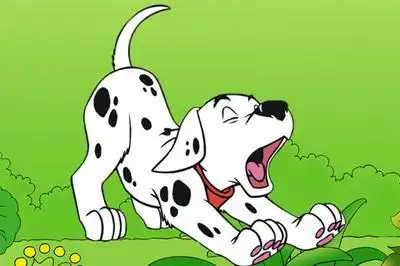 小花狗头饰卡通简笔画