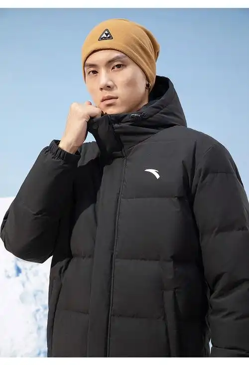 商场同款安踏连帽羽绒服男2022春季新款加厚保暖外套男士休闲运动夹克