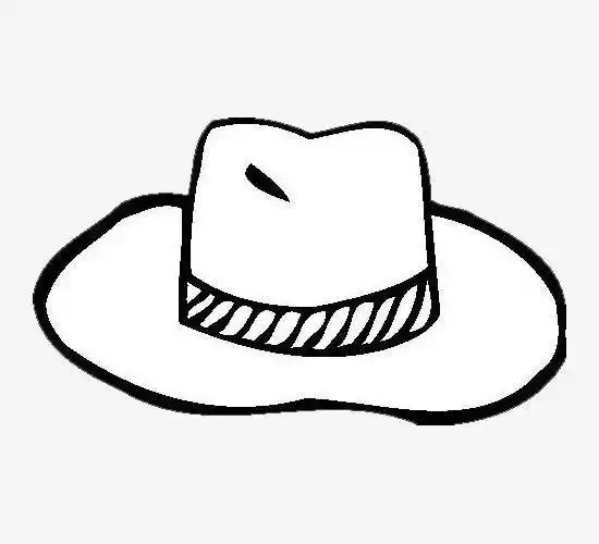 手绘女士帽子简笔画线稿