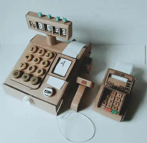 今日分享纸板收银机创意手工纸板制作