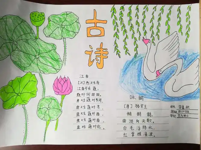 手绘古诗小能手——四年级语文学科活动