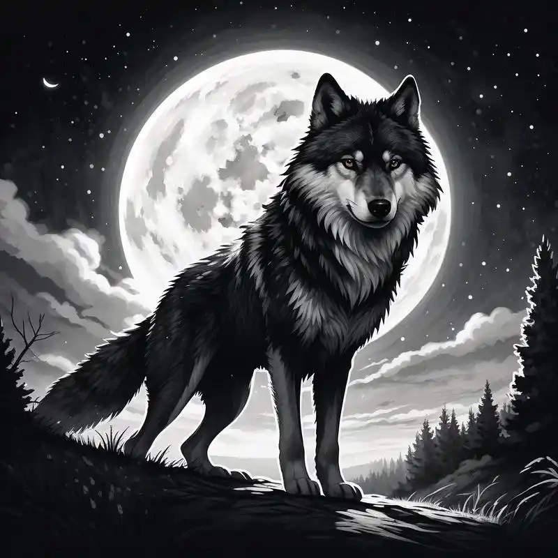 92孤狼头像|黑白素描风 探索孤狼的内心世界,用黑白素描勾勒出那份