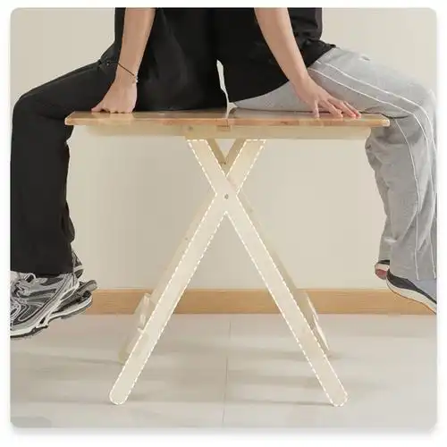 闪电客可折叠小桌子小户型方形便携式户外阳台简单饭桌餐桌家用吃饭