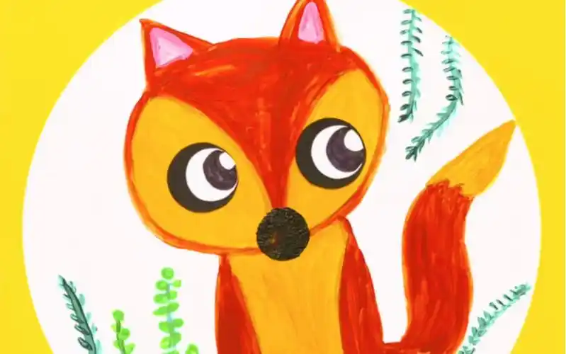 儿童丙烯画:萌萌哒小狐狸02