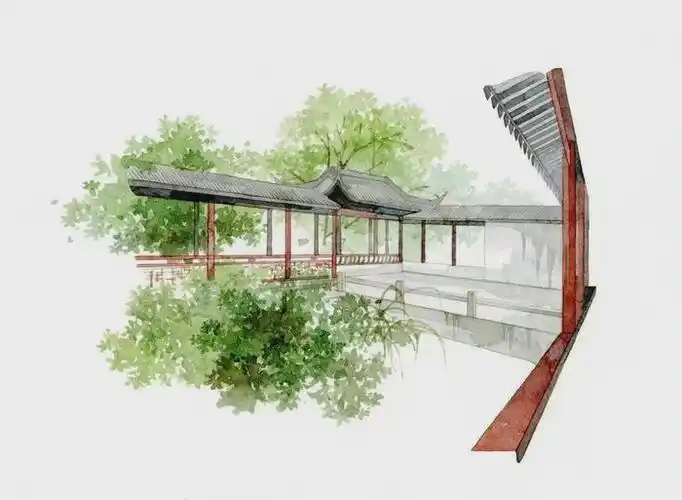 古风庭院的四时小景春花秋叶夏虫冬雪悠然恬静图