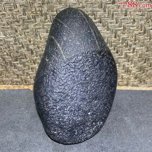 仅此一块!新疆哈巴河黑珍珠原石一块_风砺石/戈壁石_作品图片_收藏价