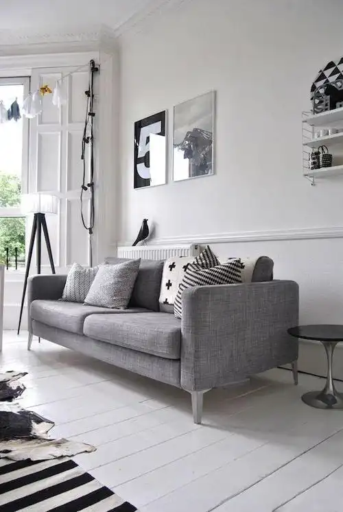 客厅北欧超人气的灰色布艺沙发装修效果图