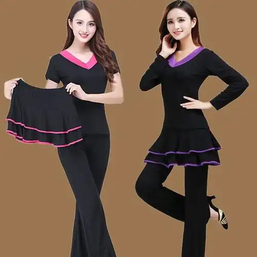 杨丽萍广场舞服装新款套装莫代尔棉中老年跳舞衣成人运动舞蹈服女