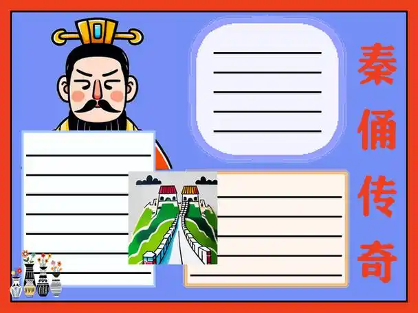 秦始皇陵兵马俑手抄报大全~秦俑传奇 在很久很久以前,中国有一个非常