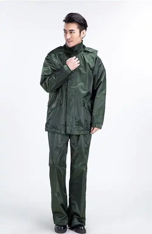 分体橄榄绿军绿男军迷抢险救灾外卖员雨衣际华颜扬直口袋橄榄绿分体