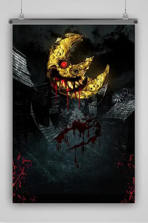 万圣节恐怖惊悚海报背景-众图网