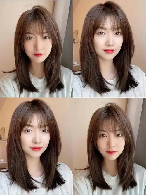 学生推荐圆脸女生来尝试这款减龄又洋气的锁骨发,搭配个漫画刘海可扎