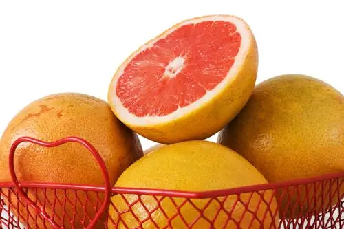 grapefruit in wire basket