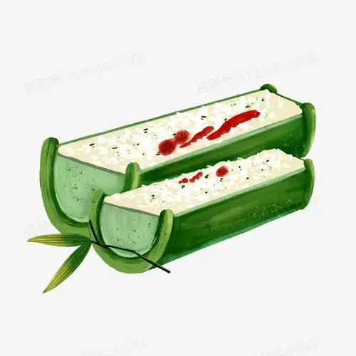 卡通手绘竹筒饭素材竹筒饭