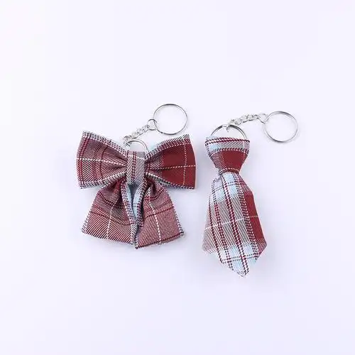 jk手作小物领结包包挂件蝴蝶结dk挂钥匙扣制服格裙布料同款小配饰