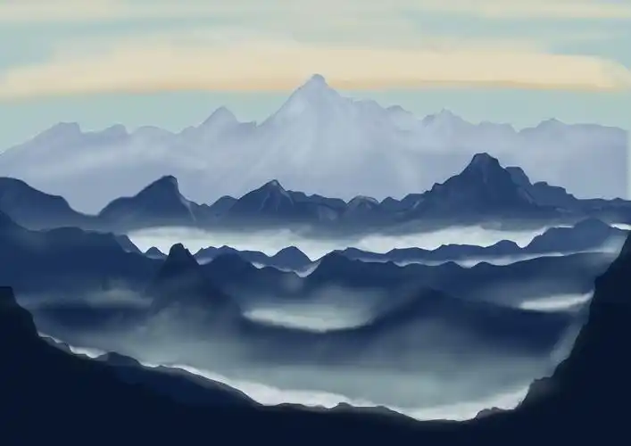 临摹层层叠叠的山峦|插画|创作习作|小p孩儿56 - 原创作品 - 站酷